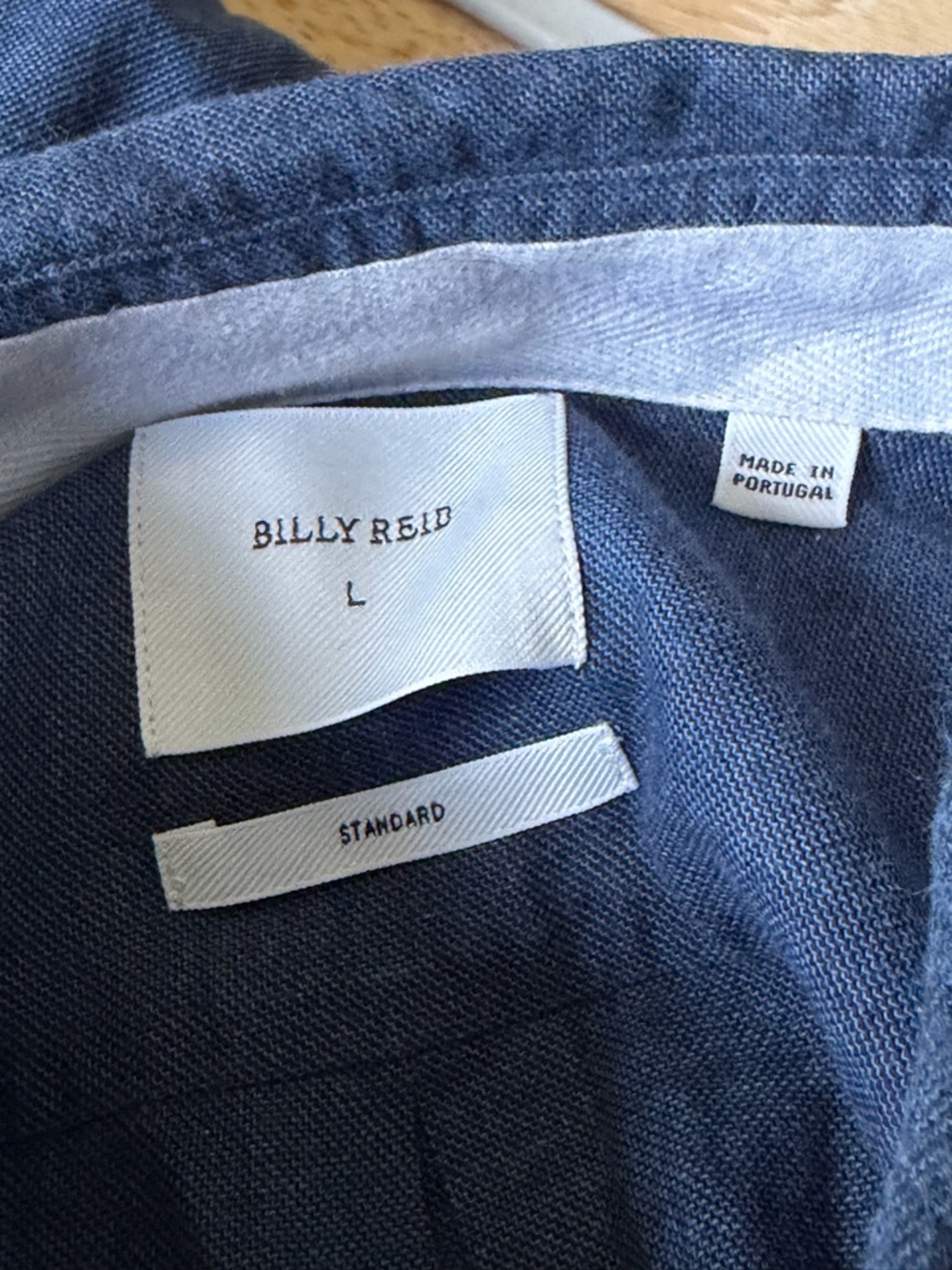Billy Reid Men's Standard Fit Navy Cotton Button-Down Shirt Large 39806 - Picture 12 of 15